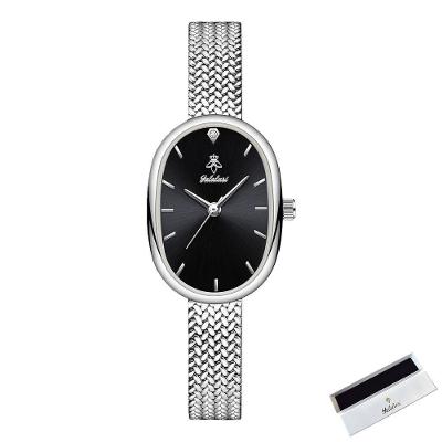 Relógio de Pulso Feminino Quartzo Analógico Aço Inox Prata Sanda