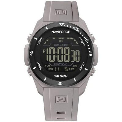 Relógio Digital Esportivo Masculino Silicone LED Roxo Naviforce