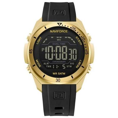 Relógio Digital Esportivo Masculino Silicone LED Preto Naviforce