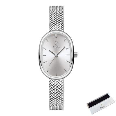 Relógio de Pulso Feminino Analógico Aço Inox Elegante Prata Sanda