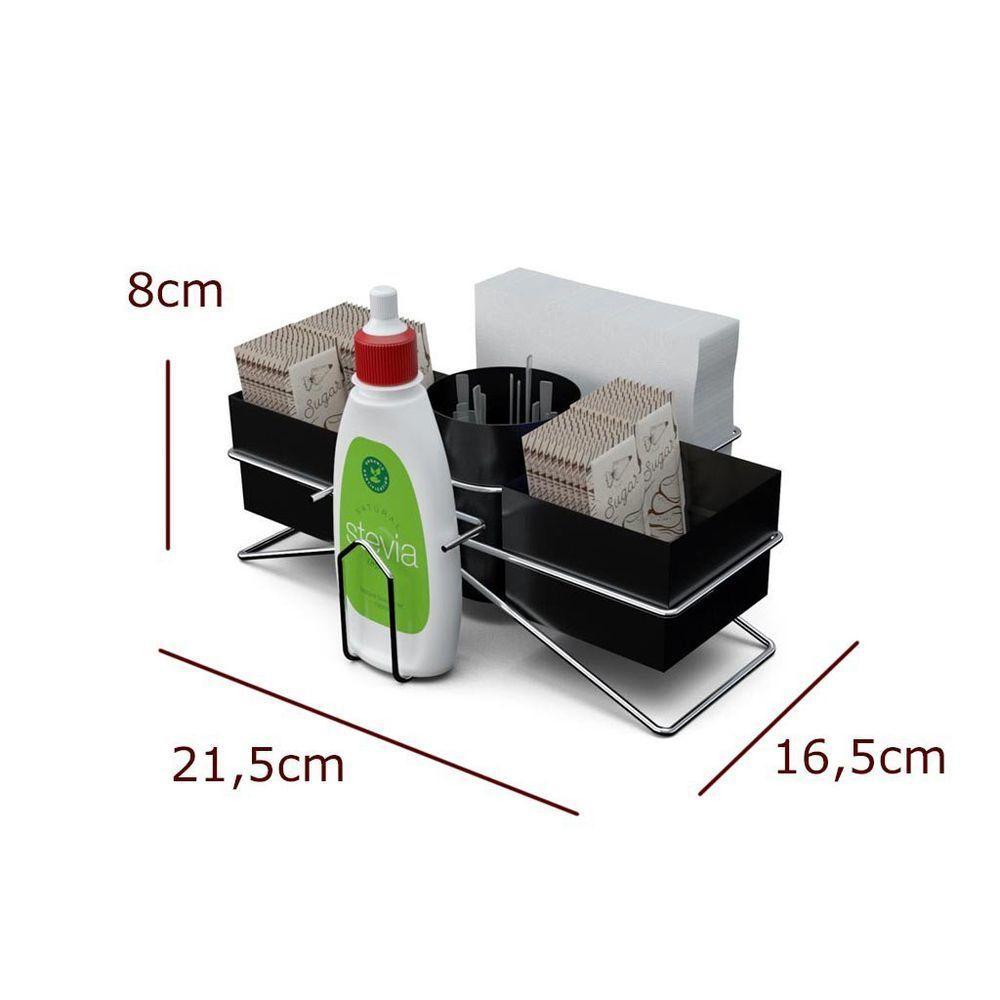 Kit Café Com Suporte Para Sache E Porta Copos Preto - 2