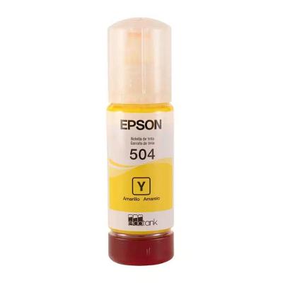 Refil de Tinta T504422 Ecotank 70ML com Cores Vivas e Duradouras Amarelo Epson