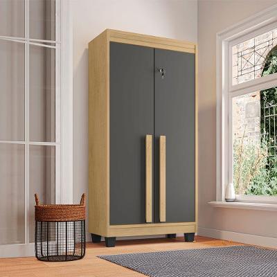 Armário Multiuso Paris 2 Portas MDF 69,5CM Cinamomo e Grafite RV Móveis