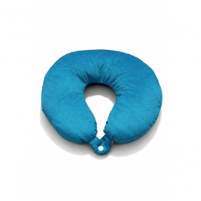 Almofada de Pescoço para Viagem Ergonômica Design em U para Avião e Carro Azul