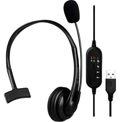 Headset Office FK 731A Usb Preto com Microfone Ajustável Fortrek
