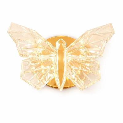 Arandela Borboleta de Cristal LED 3W Bivolt 3 Temperaturas Dourado Carisma