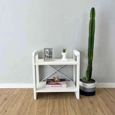 Mesa de Cabeceira Linea Madeira de Pinus Natural Branco Artfactory Design
