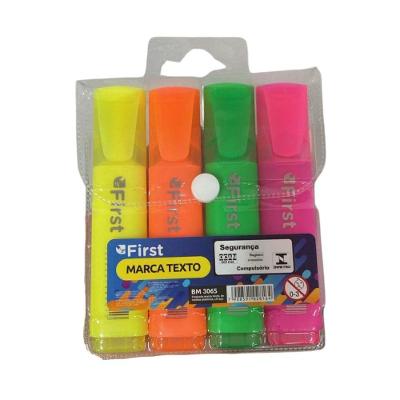 Kit Marca Texto First Bikes Neon 4 Unidades Amarelo e Laranja e Verde e Rosa