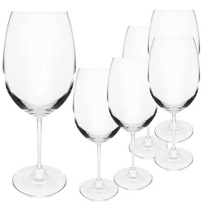 Jogo 6 Taças de Cristal 615ML Vinho Tinto e Branco Transparente Fratelli