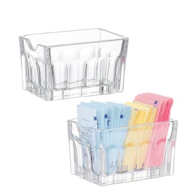 Kit 2 Porta Sachê Faces de Vidro para Condimentos Mesa Transparente Lyor