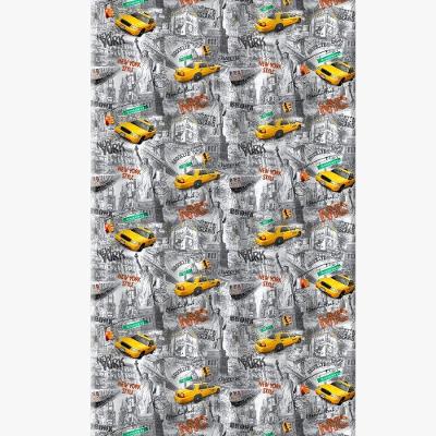 Cortina de Box Estampada NY com Ganchos PVC Antimofo Vida Pratika
