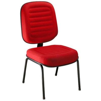Poltrona Diretor Sem Braços Base Fixa Palito Vermelho