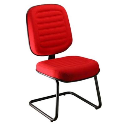 Poltrona Diretor Sem Braços Base Fixa Em S Vermelho