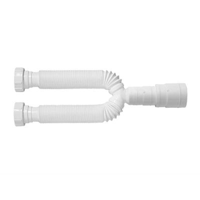 Sifão Extensivo Duplo 785 Porca PVC Resistente Água Quente Branco Gralha Azul