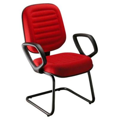 Poltrona Diretor Com Braços Base Fixa Em S Vermelho