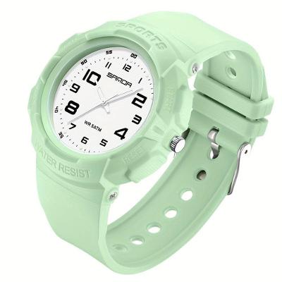 Relógio Masculino Sanda Analógico Pulseira Plástica 5 ATM Verde