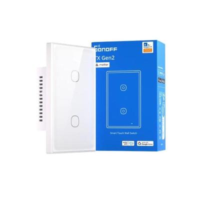 Interruptor de Parede Inteligente T6-120-2C Toque Wi-Fi Sonoff