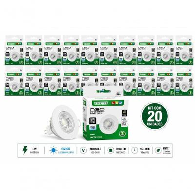 Spot LED Embutir NEO Redondo 5W 6500K Bivolt Branco Taschibra