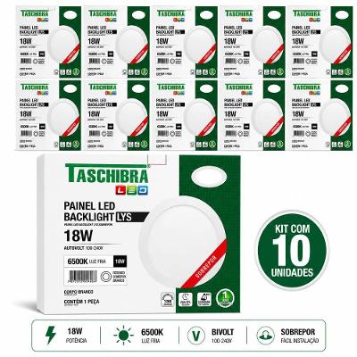 Painel LED LYS Sobrepor Redondo 18W 6500K Bivolt Branco Taschibra