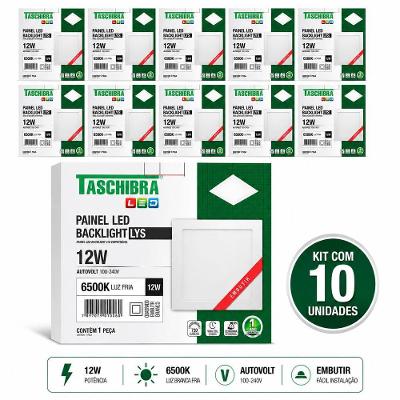 Painel LED LYS Embutir Quadrado 12W 6500K Bivolt Branco Taschibra