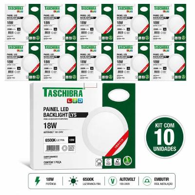 Painel LED LYS Embutir Redondo 18W 6500K Bivolt Branco Taschibra