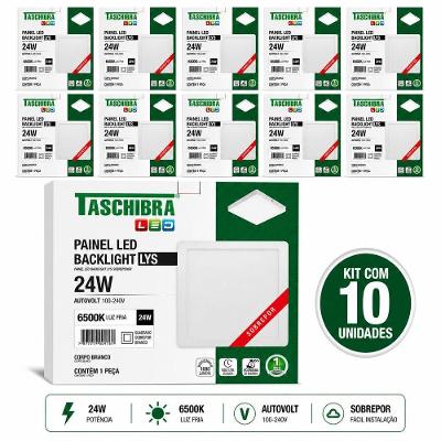 Painel LED LYS Sobrepor Quadrado 24W 6500K Bivolt Branco Taschibra