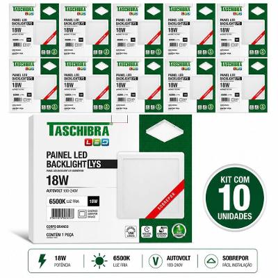 Painel LED LYS Sobrepor Quadrado 18W 6500K Bivolt Branco Taschibra