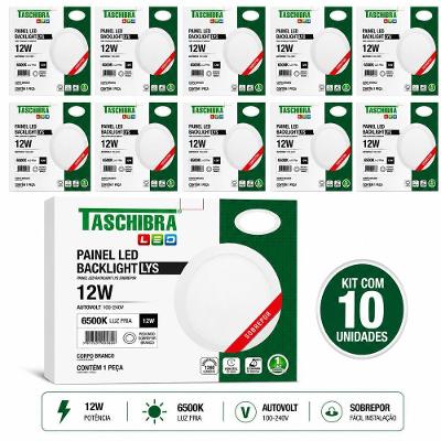 Painel LED LYS Sobrepor Redondo 12W 6500K 720lm Bivolt Taschibra