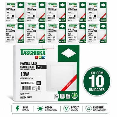 Painel LED LYS Embutir Quadrado 18W 6500K Bivolt Branco Taschibra
