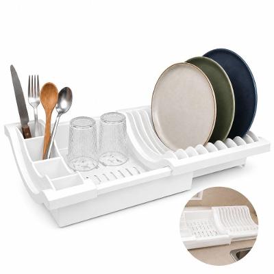 Escorredor de Louça Retrátil ES-01 10 Pratos Plástico PP Compacto Branco Yeet