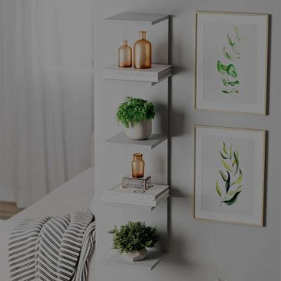 Estante Torre Multiuso Sala Quarto 4 Prateleiras MDP 15MM 20CM Branco Mercado das Prateleiras