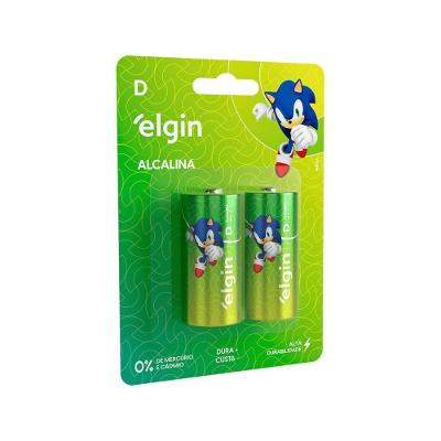 Pilha Alcalina Elgin D Blister Com 2