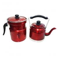 Kit Leiteira Com Apito 1,6l E Chaleira 1,2l Vermelha Belmar - 1