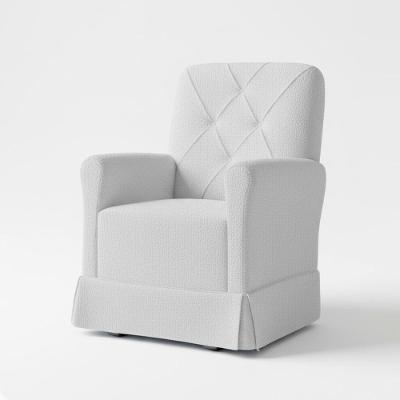 Poltrona de Amamentação Serena Balanço com Puff Boucle Cinza Loja Sheep