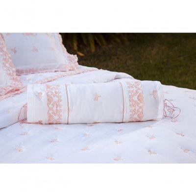 Rolo Decorativo Rivieri Percal 400 Fios 2 Peças Branco Vilela Enxovais