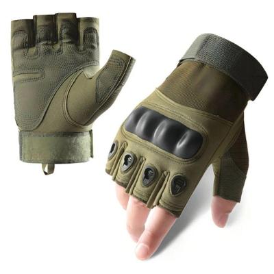 Luva Tática Militar Meio Dedo Proteção Rígida Antiderrapante Verde Utimix