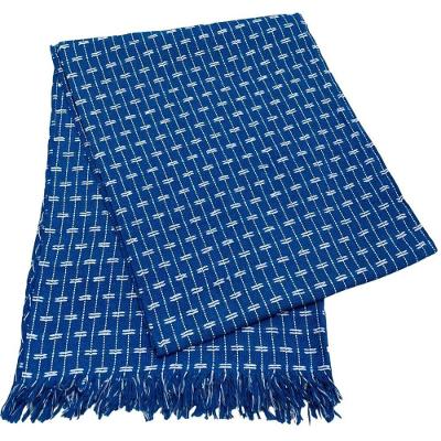 Manta para Sofá Luxo 2,50x1,80 Protetora 100% Algodão Azul e Branco Panos do Lar