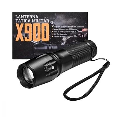 Lanterna Tática X900 LED Cree L2 Zoom Regulável Recarregável Altomex