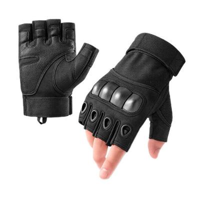 Kit 02 Pares Luva Tática Militar Meio Dedo Rígida Respirável Preto