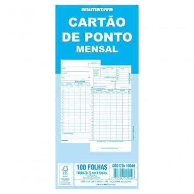 Cartão de Ponto Mensal 100 Folhas Papel 150g-m2 6" X 9" Laranja