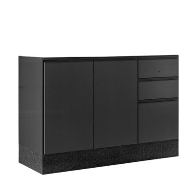 Balcao Para Pia Sem Tampo 120 Cm 3 Portas 2 Gavetas Etna Grafite Poliman