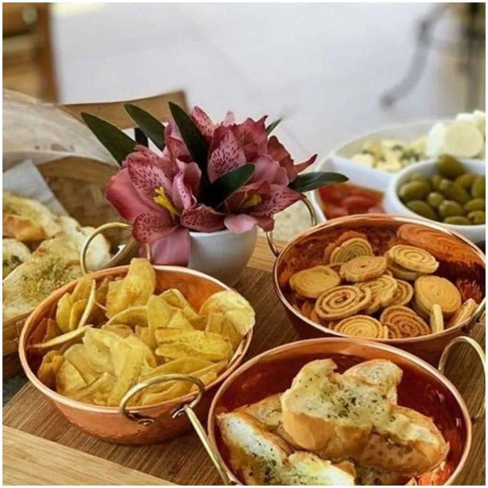 Tachinho Mini De Cobre Puro Servir E Decorar Com Alças 14Cm. - 3