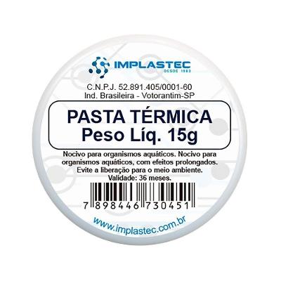 Pasta Térmica Implastec Pote 15g para Componentes Eletrônicos com Condutividade 0 e 4 W-mK