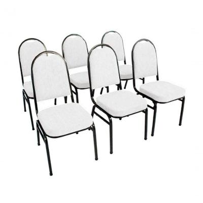 Kit Com 6 Cadeiras Para Auditórios Linha Hotel Branco