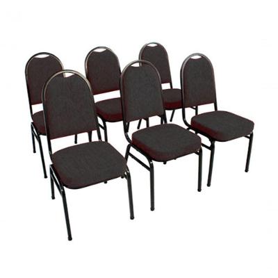 Kit Com 6 Cadeiras Para Auditórios Linha Hotel Preto