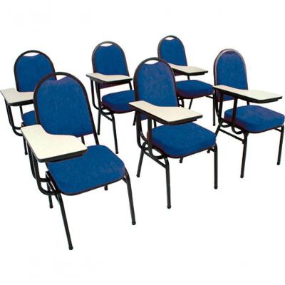 Kit Com 6 Cadeiras Para Auditórios Linha Hotel Azul