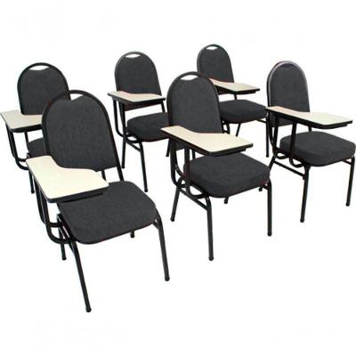 Kit Com 6 Cadeiras Para Auditórios Linha Hotel Marrom