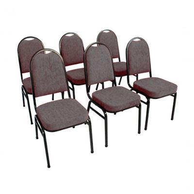Kit Com 6 Cadeiras Para Auditórios Linha Hotel Cinza