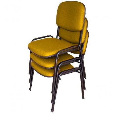 03 Cadeiras Para Auditórios Linha Hotel Auditório Amarelo