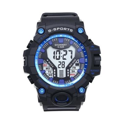 Relógio Digital Masculino Esportivo Preto Com Azul - Tudo Em Caixa